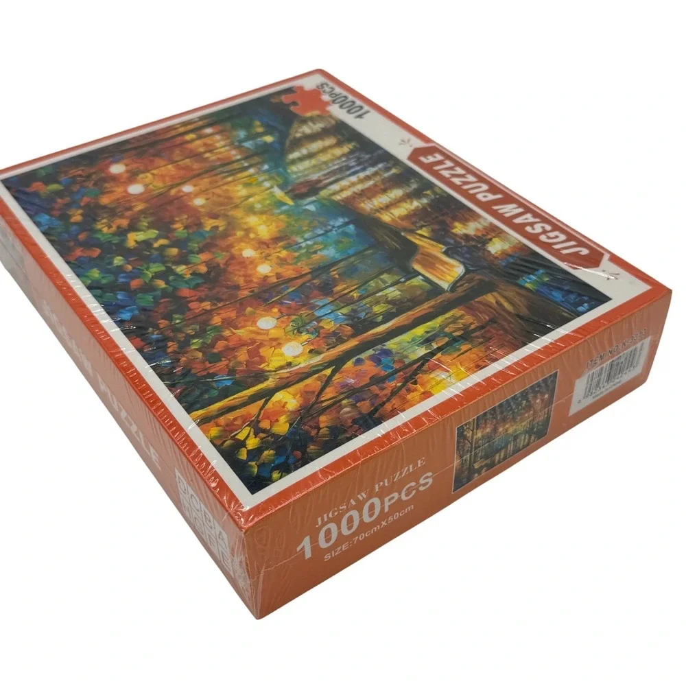 NEW Rainy Night Walk In The Park Romantic Street Scene 1000‎ Pcs Jigsaw Puzzle